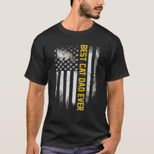 Camiseta Vintage bandera estadounidense mejor gato de curry