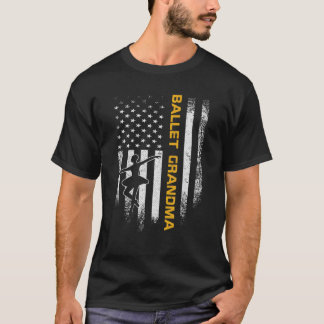Camiseta Vintage bandera estadounidense orgullosa de ballet