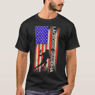 Camiseta Vintage bandera estadounidense orgullosa Lacrosse 