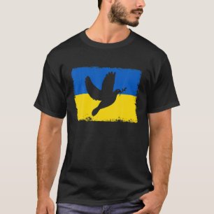 Camiseta Vintage bandera ucraniana de la paz paloma de la p