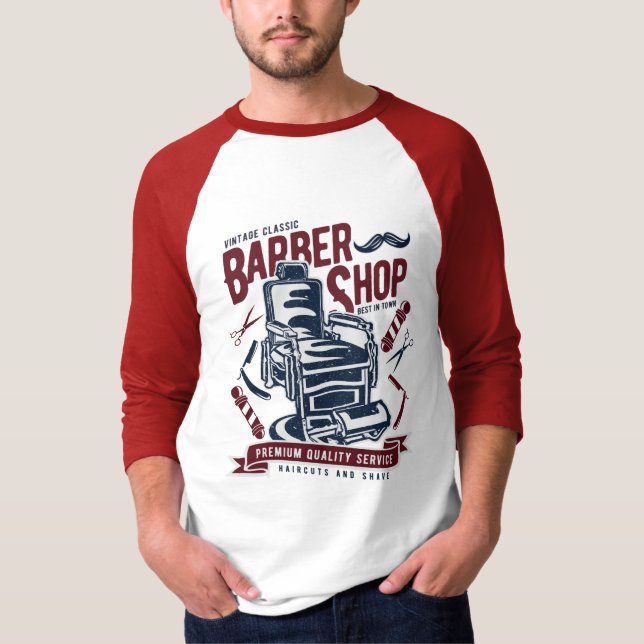 Camiseta Vintage Barber Shop (Anverso)
