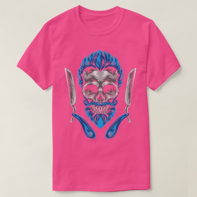 Camiseta Vintage Barber Skull (Diseño del anverso)