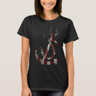 Camiseta Vintage barco náutico ancla Bandera Americana océa