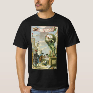 Camiseta Vintage barroco era Atlas portada del mundo