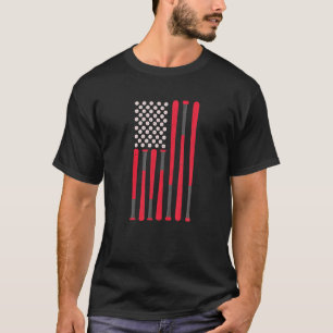 Camiseta Vintage Baseball American Flag Softball Tee Ball S