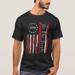Camiseta Vintage Baseball Old American Flag 1776 We The Peo