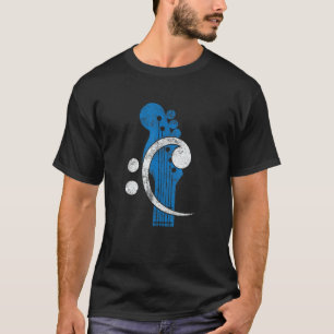 Camiseta Vintage Bass Clef Para Jugadores De Bass Guitar Pa