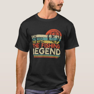 Camiseta Vintage Bass Fishing Dad Man The Mythe Legend F