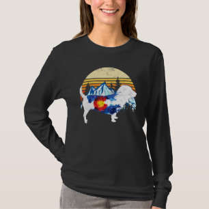 Camiseta Vintage Basset Hound Dog Colorado Flag Sunset Retr