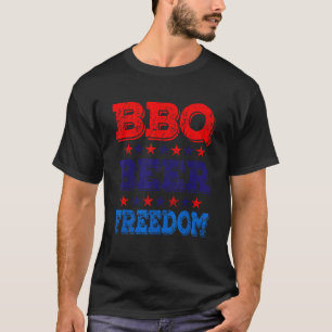 Camiseta Vintage BBQ Beer Freedom America Estados Unidos 4
