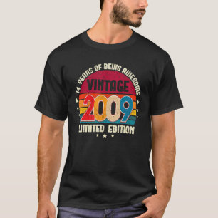 Camiseta Vintage BDay de 14 años 2009 14º cumpleaños