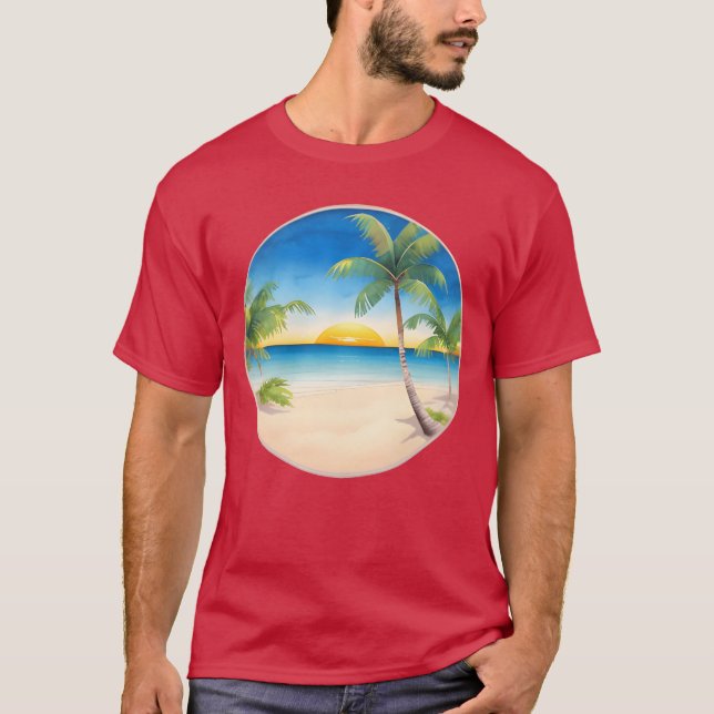 Camiseta Vintage Beach Landscape retro (Anverso)
