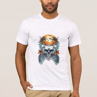 Camiseta Vintage Beach Skull para Hombres y Mujere