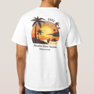 Camiseta Vintage Beach Sunset Vacation surf naranja marrón