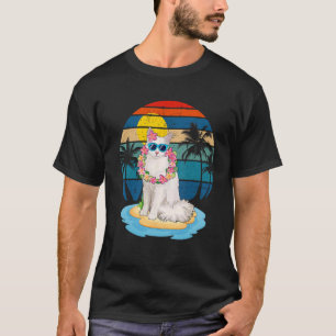 Camiseta Vintage Beach Tropical Summer Vacation Angora Cat