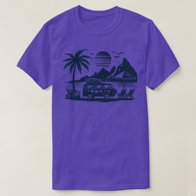 Camiseta Vintage Beach TShirt 1 (Diseño del anverso)