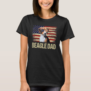 Camiseta Vintage Beagle Dad American Flag Estados Unidos 4 