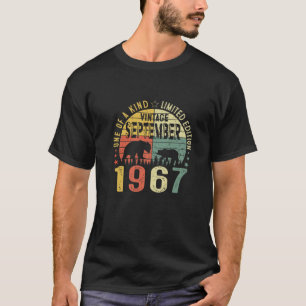 Camiseta Vintage Bear September 1967 54Th Birthday Retro 54