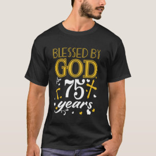 Camiseta Vintage Bendecido Por Dios Durante 75 Años Feliz C