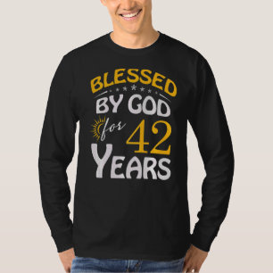 Camiseta Vintage bendecido por Dios por 42 años Feliz 42