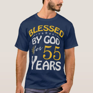Camiseta Vintage bendecido por Dios por 55 años feliz 55