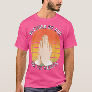 Camiseta Vintage, bendecido por dios por 70 años de cumplea