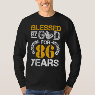 Camiseta Vintage bendecido por Dios por 86 años Feliz 86º B