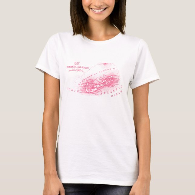Camiseta Vintage Bermudas, rosadas (Anverso)