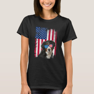 Camiseta Vintage Bernese Mountain Dog Bandera Americana
