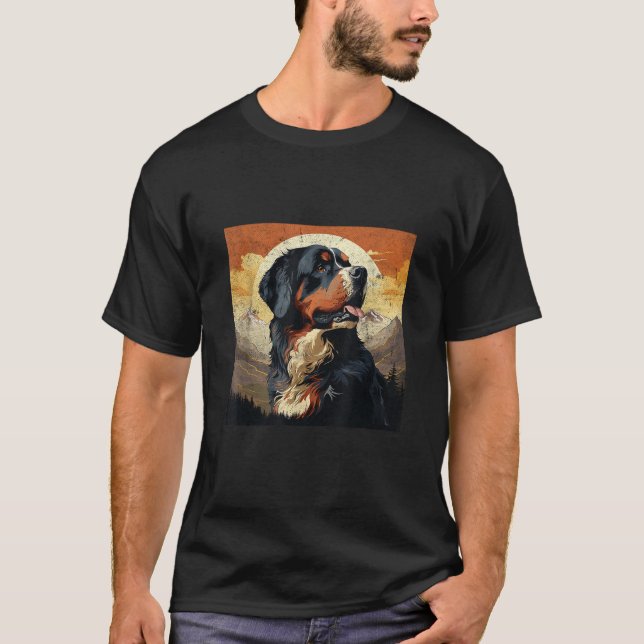 Camiseta Vintage Bernese Mountain Dog Distressed Mountain S (Anverso)