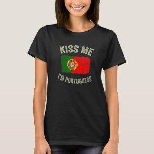 Camiseta Vintage besa mi soy la bandera portuguesa de Portu