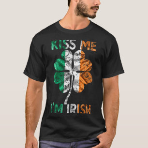 Camiseta Vintage Bésame Soy Irlandés Bandera de Irlanda Tré