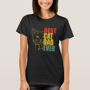 Camiseta Vintage Best Cat Dad Ever Daddy Cat Fathers Day