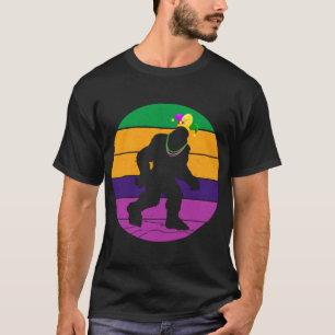 Camiseta Vintage Bigfoot Lover Costume Feliz Mardi Gras Car