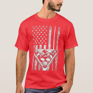 Camiseta Vintage Billiard American Flag Pool Player