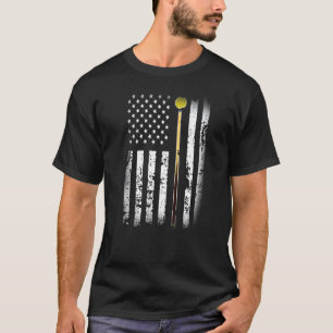Camiseta Vintage Billiards Pool Player Table American Flag