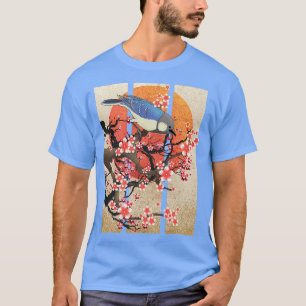 Camiseta Vintage Bird Japonesa Art Sakura Cherry Blossom Fl