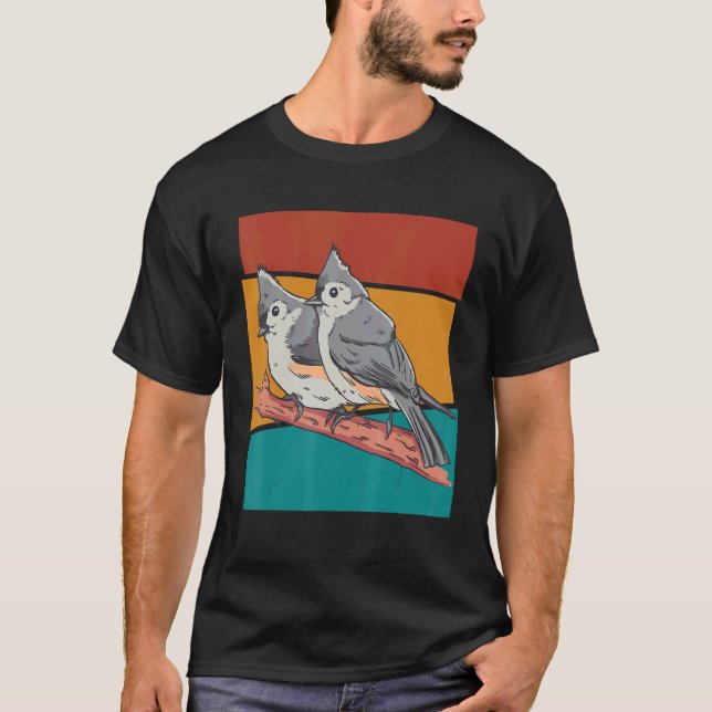 Camiseta Vintage Bird Tufted Titmouse (Anverso)