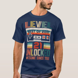 Camiseta Vintage Birthday Gift Best Of 2001 Unlocked Level