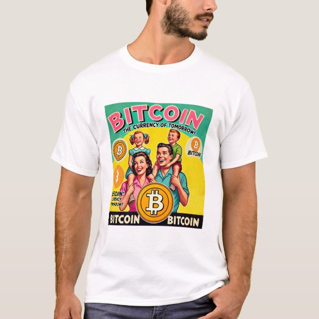 Camiseta Vintage Bitcoin BTC Publicidad Criptocurrency (Anverso)