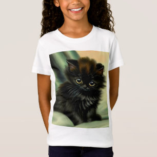 Camiseta Vintage Black Kitten Ilustracion