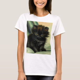 Camiseta Vintage Black Kitten Ilustracion
