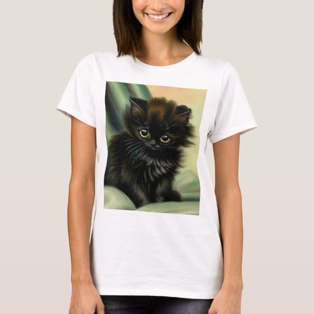 Camiseta Vintage Black Kitten Ilustracion (Anverso)