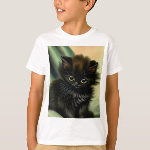 Camiseta Vintage Black Kitten Ilustracion