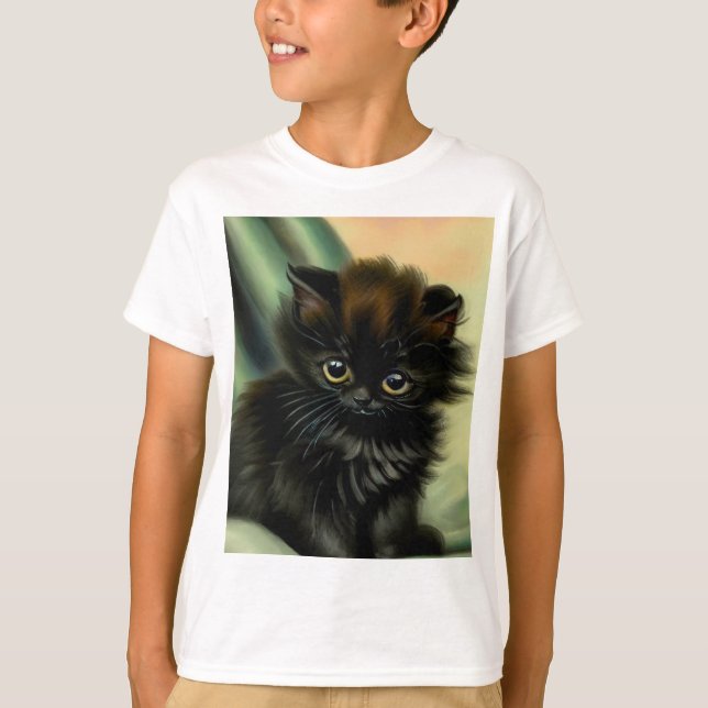 Camiseta Vintage Black Kitten Ilustracion (Anverso)