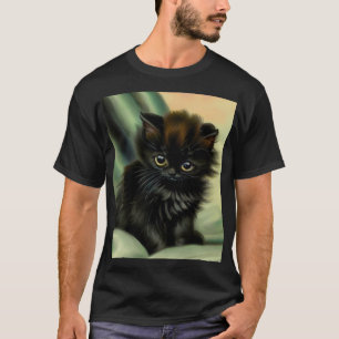 Camiseta Vintage Black Kitten Ilustracion