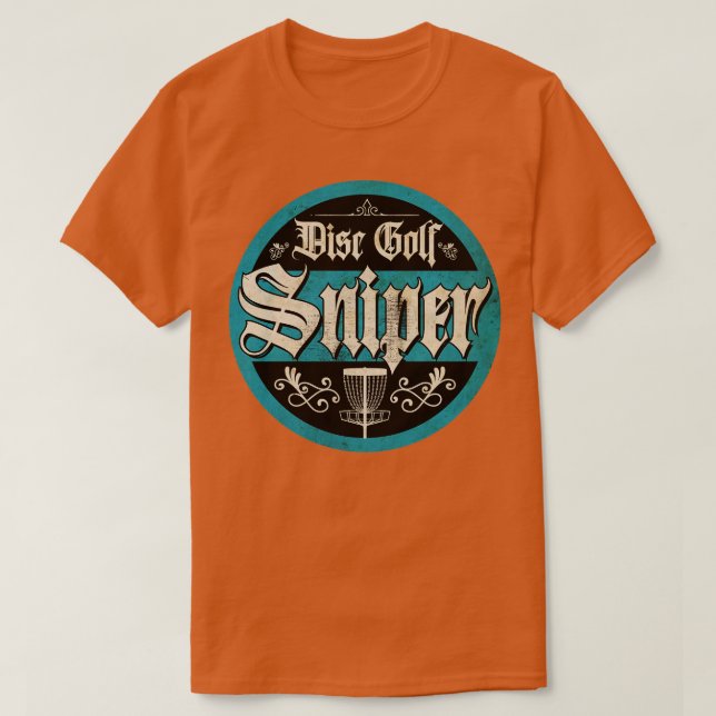 Camiseta Vintage Blue Disk Golf Sniper (Diseño del anverso)