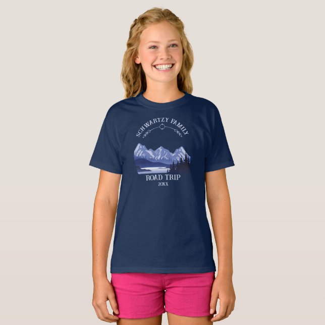 Camiseta Vintage Blue Mountain Lake Sunset (Anverso completo)