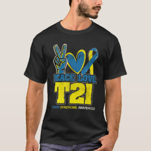 Camiseta Vintage Blue Yellow Heart 21 World Down Syndrome A