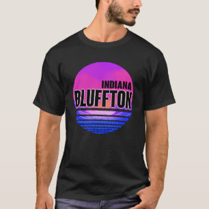 Camiseta Vintage Bluffton Vaporwave Indiana